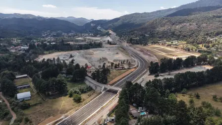 Vista aérea de la carretera Real del Monte-Huasca.