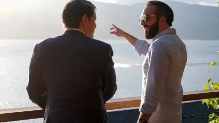 El presidente salvadoreño Nayib Bukele recibió al secretario de Estado Marco Rubio el 3 de febrero en el Lago Coatepeque. Foto: Reuters