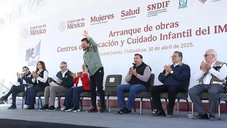 Zoe Robledo, director del IMSS, encabezó la colocación de la primera piedra de lo que será el primer CECI en México