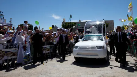 El Papa Francisco cuando visitó Cisjordania, en mayo de 2014.