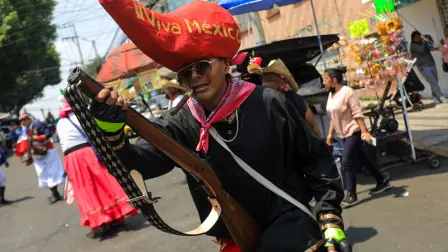 Representación de la Batalla de Puebla en Peñón de los Baños.