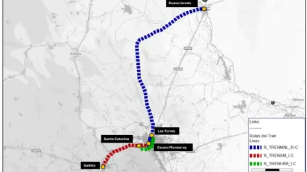 Proyecto del tramo ferroviario de pasajeros Saltillo - Nuevo Laredo.