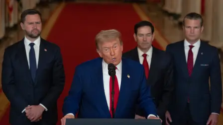 El presidente de Estados Unidos, Donald Trump, pronuncia un discurso a la nación.