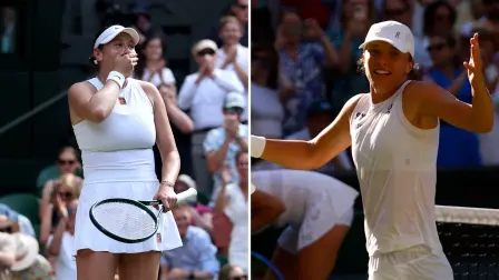 Amanda Anisimova y Iga Swiatek, tenistas.