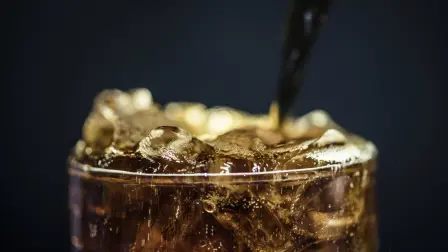 Fizzy cola drink macro shot