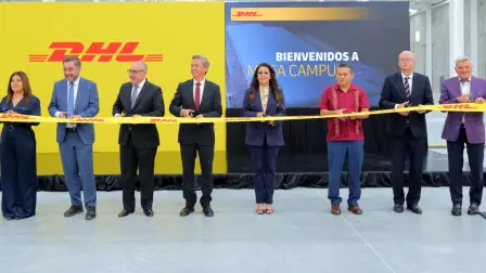 Inauguración de las instalaciones del Campus-Hub de DHL dentro del complejo T-Mex Park en Nextlalpan, Zona AIFA.