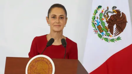 Claudia Sheinbaum Pardo durante la Conferencia matutina en Chetumal, Quintana Roo. Foto: Presidencia de la República