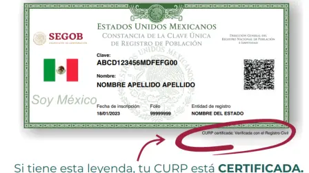 CURP certificada.