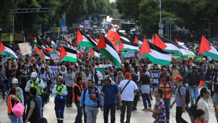 Marcha pro-Palestina en la CDMX.