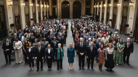 La presidenta Claudia Sheinbaum junto a ministros de Medio Ambiente de América Latina y el Caribe.