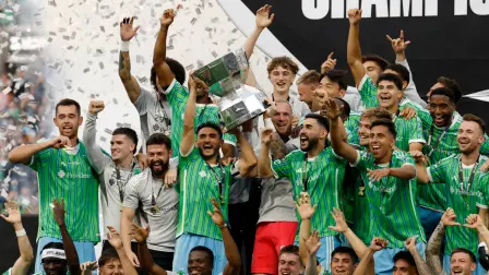 Seattle Sounders celebra haberse coronado campeón de la Leagues Cup 2025.
