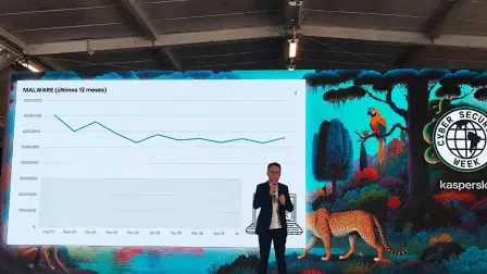 Fabio Assolini, director del Equipo Global de Investigación y Análisis (GReAT) para América Latina en Kaspersky, durante la presentación del panorama general de amenazas cibernéticas en América Latina.