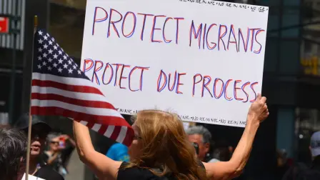 Manifestación en Nueva York contra la política migratoria de la administración Trump el pasado 19 de abril.