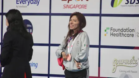 Fabiola Ramírez ganó la medalla de bronce en la prueba de 200 metros estilo libre categoría S2. Foto: Especial