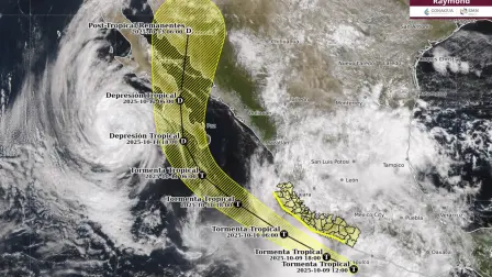 Pronóstico de trayectoria de Raymond.