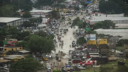 Inundaciones a causa de lluvias intensas en Veracruz.