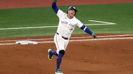 George Springer anotó un jonron triple en la séptima entrada. Foto: AFP