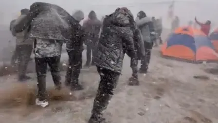 Tormenta de nieve en Nepal.
