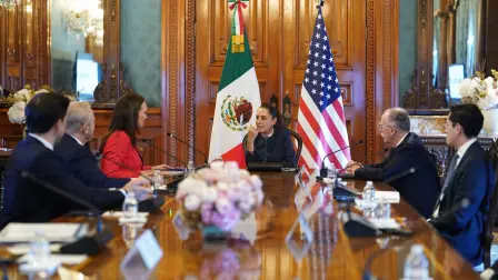 La presidenta Claudia Sheinbaum se reunió en Palacio Nacional con la titular del Departamento de Agricultura de los Estados Unidos, Brooke Rollins.