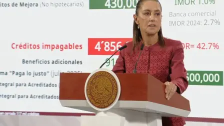 Claudia Sheinbaum al presentar los resultados del programa de vivienda