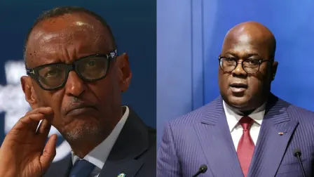 Paul Kagame, presidente de Ruanda, y Felix Tshisekedi, presidente de la República Democrática del Congo.