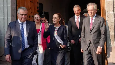 La presidenta Claudia Sheinbaum tras su reunión con CMN.