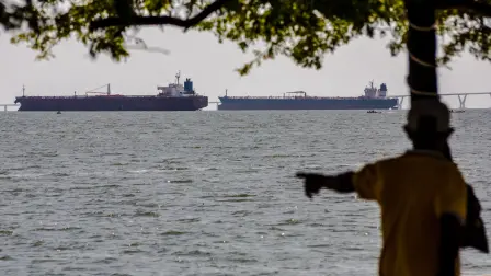 Buques petroleros que permanecían anclados en el lago de Maracaibo, en el estado Zulia, Venezuela.