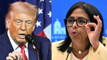 Donald Trump y Delcy Rodríguez.