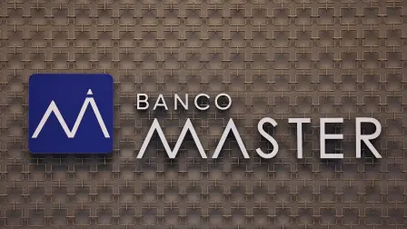 FILE PHOTO: Bank Master (Banco Master) logo is displayed at its building, following the arrest of the controlling shareholder of lender Banco Master, businessman Daniel Vorcaro, in Sao Paulo, Brazil, November 18, 2025. REUTERS/ Amanda Perobelli/File Photo