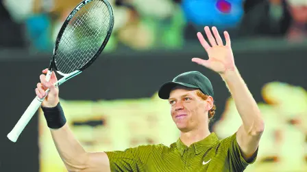 Tennis - Australian Open - Melbourne Park, Melbourne, Australia - January 22, 2026Italy's Jannik Sinner celebrates after winning his second round match against Australia's James Duckworth REUTERS/Edgar Su