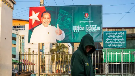 Propaganda del partido promilitar de Birmania (USDP)