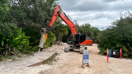 Obras de Royal Caribbean de su proyecto turístico en Mahahual.