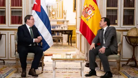 Reunión entre el ministro español José Manuel Albares y el canciller cubano, Bruno Rodríguez,