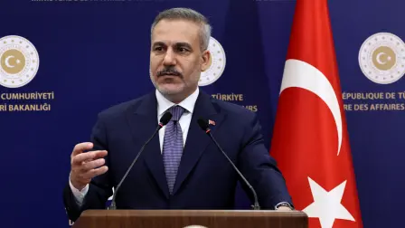 El ministro de Asuntos Exteriores de Turquía, Hakan Fidan, en una reunión en Ankara.