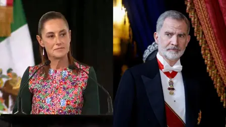 Claudia Sheinbaum, presidenta de México, y Felipe VI, rey de España.