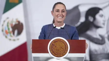 Cuauhtémoc, Ciudad de México. 24 de marzo 2026. La presidenta constitucional de los Estados Unidos Mexicanos, la Doctora Claudia Sheinbaum Pardo en conferencia de prensa matutina en el salón de la Tesorería de Palacio Nacional. La acompañan: Ernestina Godoy Ramos, Fiscal General de la República de México; Ingrid Gómez Saracibar, Subsecretaria del Derecho a una Vida Libre de Violencias; Citlalli Hernández Mora, secretaria de las Mujeres. Foto: Saúl López Escorcia/Presidencia