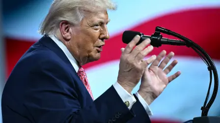 US President Donald Trump speaks during the Future Investment Initiative (FII) Summit in Miami Beach, Florida, on March 27, 2026. (Photo by Mandel NGAN / AFP)