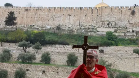 El Patriarca Latino de Jerusalén, Cardenal Pierbattista Pizzaballa, presidió una ceremonia religiosa para conmemorar el Domingo de Ramos en Jerusalén.