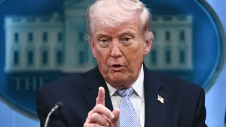 Donald Trump en conferencia de prensa.