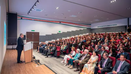 El rector de la Universidad de las Américas Puebla, Ernesto Derbez, presentó su informe de labores de 2025.