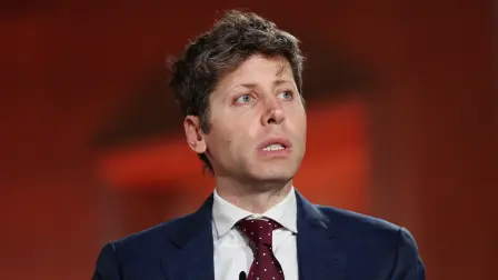 WASHINGTON, DC - MARCH 11: OpenAI CEO Sam Altman speaks during the BlackRock Infrastructure Summit on March 11, 2026 in Washington, DC. The global investment management company held the summit consisting of leaders from government, business, and labor to address expanding U.S. infrastructure.   Anna Moneymaker/Getty Images/AFP (Photo by Anna Moneymaker / GETTY IMAGES NORTH AMERICA / Getty Images via AFP)