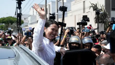 Keiko Fujimori, en unas elecciones peruanas que tuvieron un récord de 35 candidatos.
