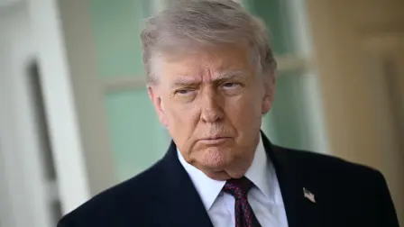 US President Donald Trump speaks to the press outside the Oval Office at the White House in Washington, DC, on April 13, 2026. Trump refused to apologize Monday for criticizing Pope Leo XIV, after the pontiff called for an end to violence in the Iran war. "There's nothing to apologize for. He's wrong," Trump told reporters, a day after a social media post and comments slamming the US-born pope. (Photo by Brendan SMIALOWSKI / AFP)