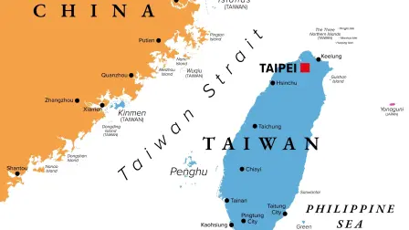Mapa China y Taiwán.