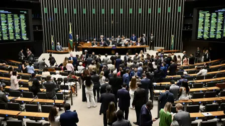 General view at the start of a National Congress session to review President Lula da Silvas veto of the sentencing reform law, which reduces the sentence of former president Jair Bolsonaro, convicted of attempting a coup détat, in Brasilia, Brazil on April 30, 2026. (Photo by Evaristo Sa / AFP)