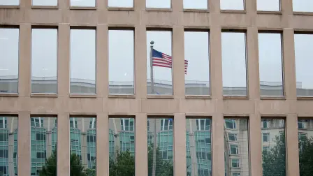 WASHINGTON, DC - JUNE 05: The Theodore Roosevelt Federal Building that houses the Office of Personnel Management headquarters is shown June 5, 2015 in Washington, DC. U.S. investigators have said that at least four million current and former federal employees might have had their personal information stolen by Chinese hackers.   Mark Wilson/Getty Images/AFP (Photo by MARK WILSON / GETTY IMAGES NORTH AMERICA / Getty Images via AFP)