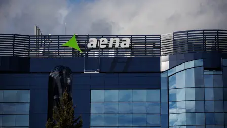 Fachada de la sede central de Aena, a 6 de marzo de 2023, en Madrid. Foto: Europa Press.