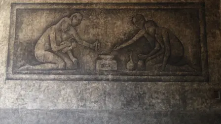 Grisallas Diego Rivera Clase de química 1923.