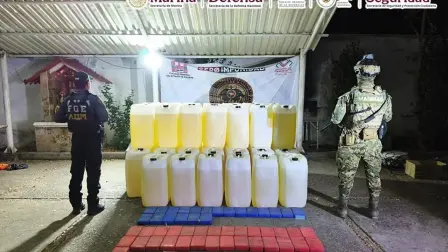Operativos en Chocohuital, Playa Grande y Paredón dejaron cuatro detenidos y aseguramientos de droga y combustible.