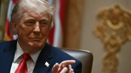 US President Donald Trump reacts during a cabinet meeting in the Cabinet Room of the White House in Washington, DC, on May 27, 2026. (Photo by Kent NISHIMURA / AFP)